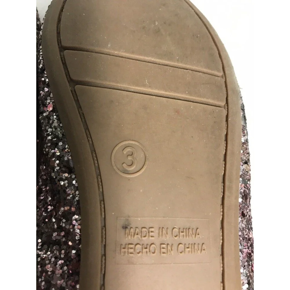 Gap Kids Size 3 Pink Multi Glitter Unicorn Ballet Flats
